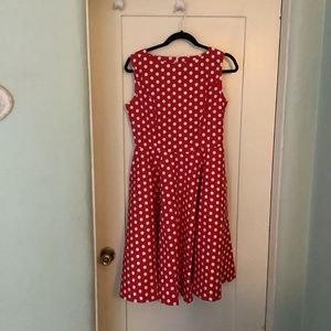 Vintage-inspired Red/White Polka Dot Dress, Size M